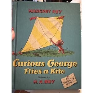 Vintage Curious George Flies A‎ Kite Book 1958 - Margret Rey - Great Condition